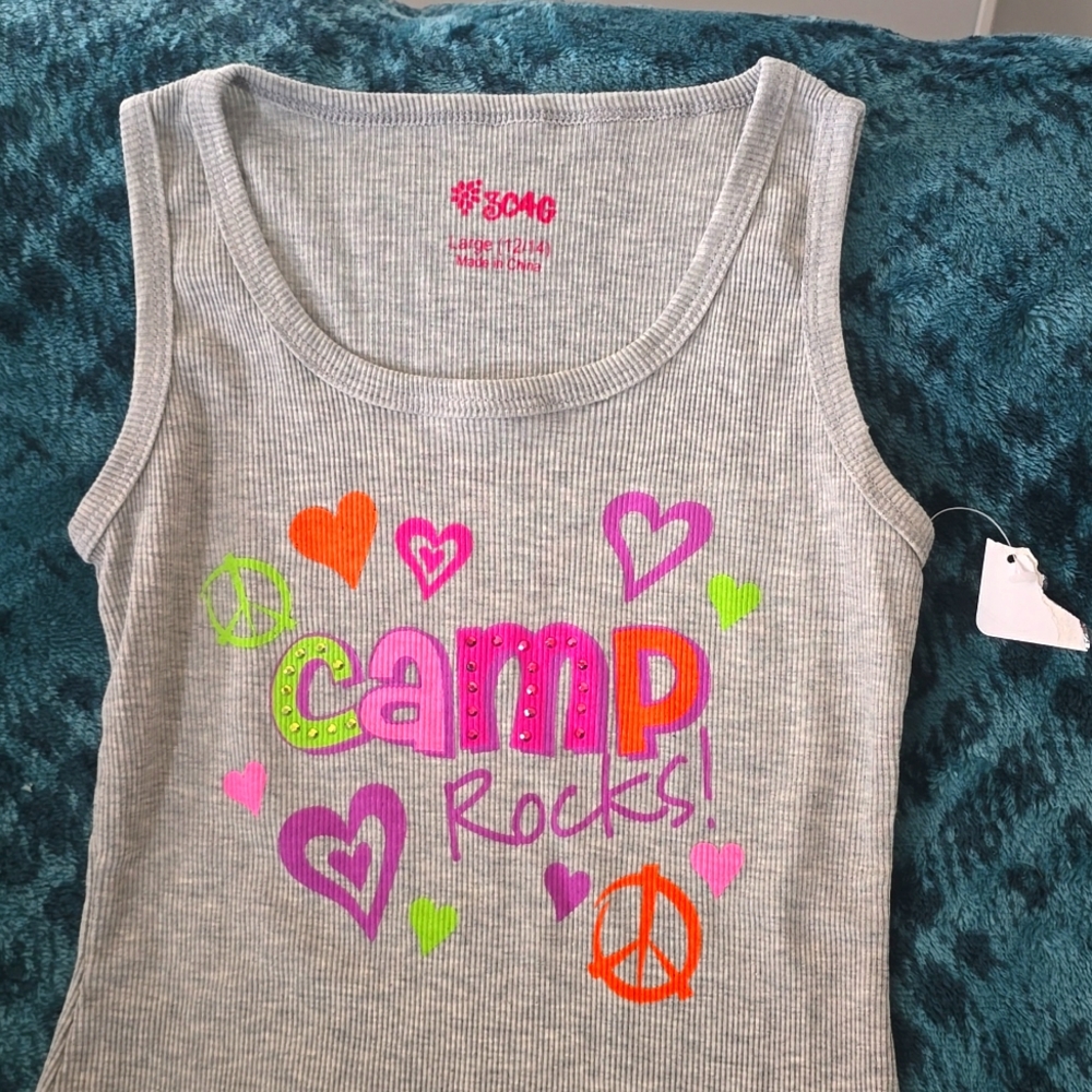 NWT "Camp Rocks" tank top, girls L